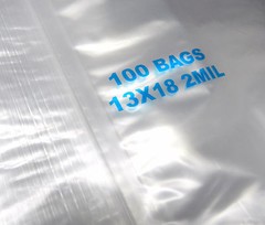 200 Reloc Zippit Bags 13×18 Clear 2 Mil Poly Reclosable Large Jumbo Size 13″x18″