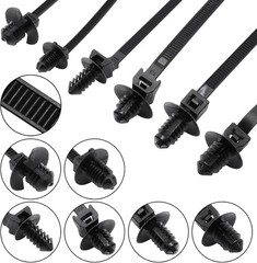 60 PCS Push Mount Zip Ties, Nylon Car Mount Wire Tie Snap in Cable Zip Ties