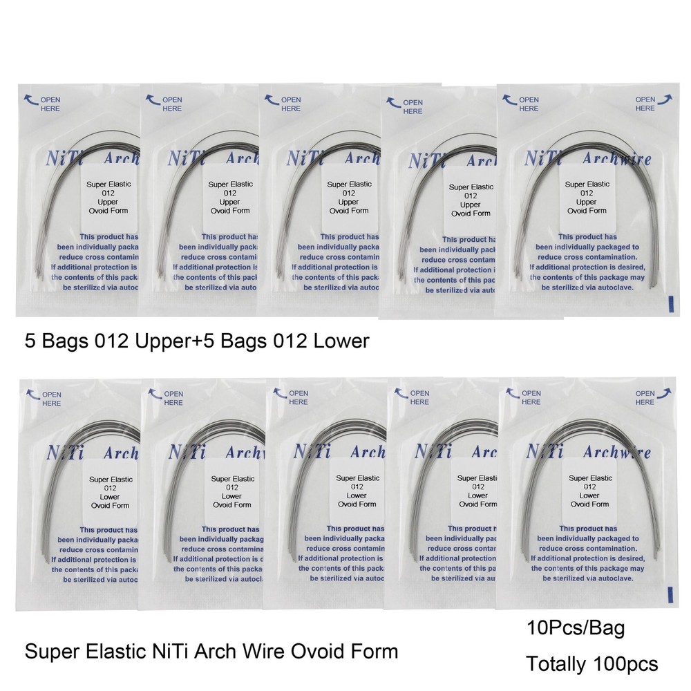 100pcs Dental Orthodontic Arch Wires Niti Rectangular Round Arcos de Ortodoncia