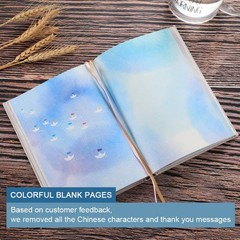 SIIXU Colorful Blank Notebook, Unruled Personal Diary 5.3″ x 7.2″, Multicolor