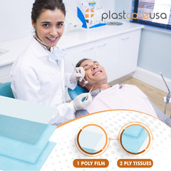 50 Gray Grey Disposable Dental Bibs, Tattoo Tray Nail Chair Bed Paper Covers