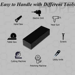 HDPE Block Black HDPE Plastic Sheet 3” X 12” X2” (50Mm Thick) High Density Po