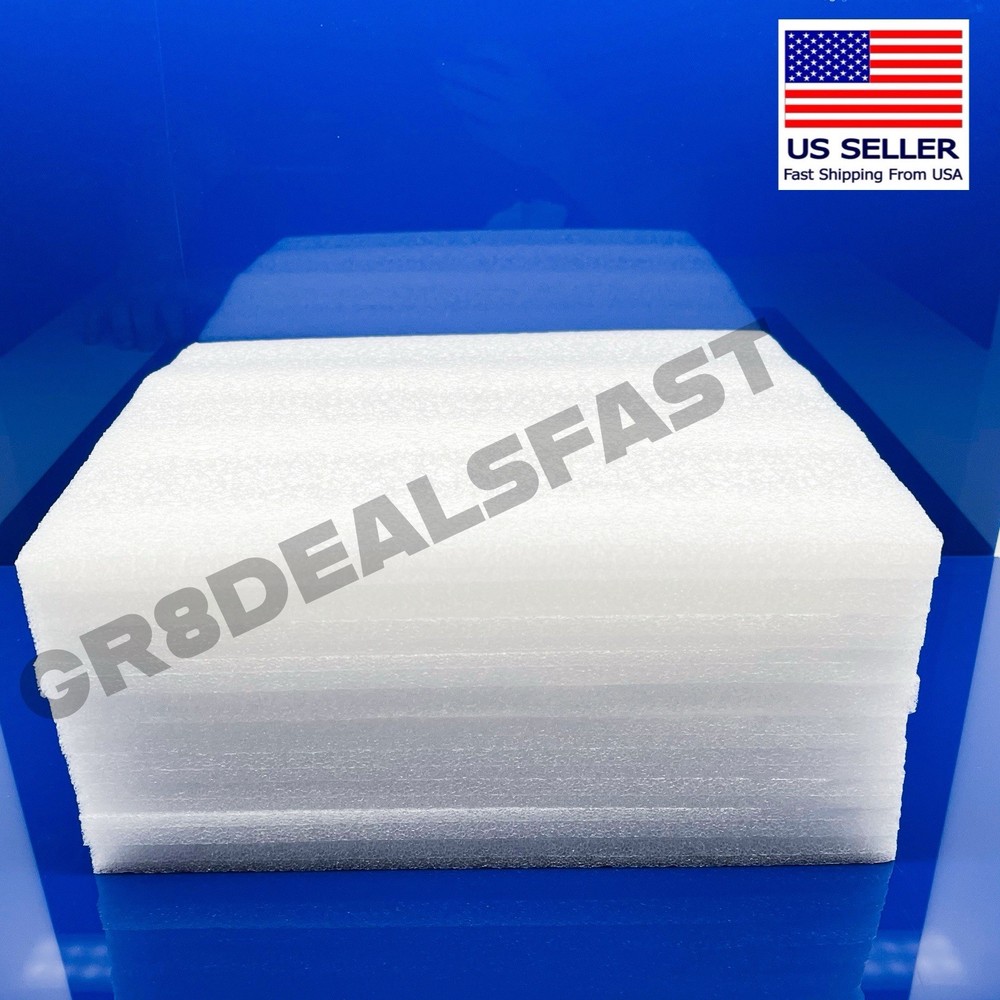 1/2” Polyethylene Foam Sheets 12” x 12” Packing Shipping Cushioning (Lot of 10)
