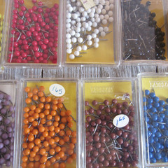 Vintage Map Pins Tacks Lot 13 Labelon Graffco Boxes Medium Head Pink White Red
