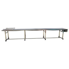 Electric 177×15.7in Industrial PVC Belt Conveyor 110V Two Guardrails Speed Adust