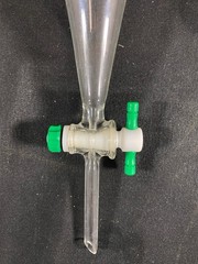 CHEMGLASS 125mL Squibb Separatory Funnel w/ Stopcock #22 Neck CG-1742-01 A