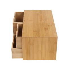 Bamboo Desk Organizer Drawer Tabletop Storage Organization Box Home