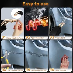 Plastic Welder Kit: 1200 Staples, Hot Stapler, Bumper Repair, LED Light, DIY …