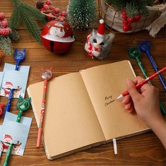 Gueevin 24 Sets Christmas Pens 1 Count (Pack of 24), Blue, Brown, Green, Red