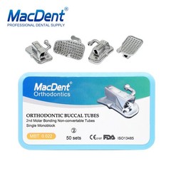 200pcs Dental Orthodontic 1st 2nd Molar Buccal Tube Roth MBT Monoblock Bondable