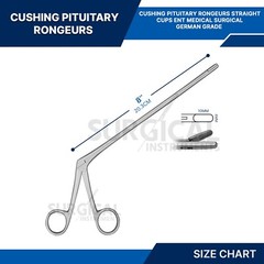 Cushing Pituitary Rongeurs 8″ (Straight Angled Cups) ENT Surgical German Grade