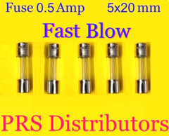 Fuse 0.5A 250V 5X20mm FAST BLOW QUICK BLOW Glass Fuse 0.5 Amp 5 pieces USASELLER
