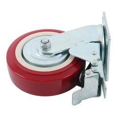 4Pcs Polyurethane 8″ × 2″ Heavy Duty Swivel Caster Wheel With Belt Brake Casters