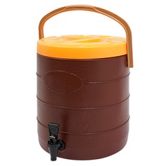 6.6gal Brown Insulated Beverage Dispenser Hot Cold Drink Dispenser with Faucet