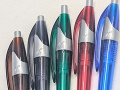 100 Misprint Click Pens JAVALINA JEWEL Hub Pen TRANSLUCENT COLOR MIX Blue Ink