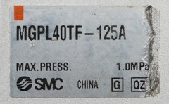 SMC MGPL40TF-125A Compact Cylinder with Guide Max Pressure 1.0 MPa -used-