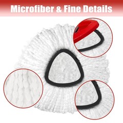 Mop Head Replacement, 3 Pack Spin Refill 1-TANK (3pcs), White