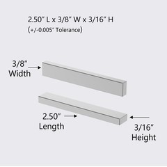 N52 Magnet – 2.5″ L x 3/8″ W x 3/16″ H – 6 Pack, Strong Neodymium Bar Nail Ma…