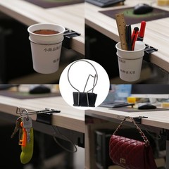 OULIGET Desk Cup Holder Binder Clips Hooks,Disposable Paper Cup Table Edge Cl…