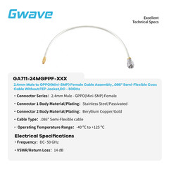 2.4mm Male to GPPO Female .086″ Semi-flexible Coax Cable, DC-50GHz