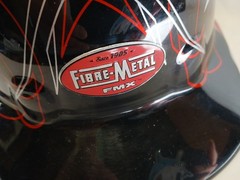 Fibre-Metal FMX Fiber Glass Cap Hard Hat Red/Black Flames/Skulls Type 1 E G & C