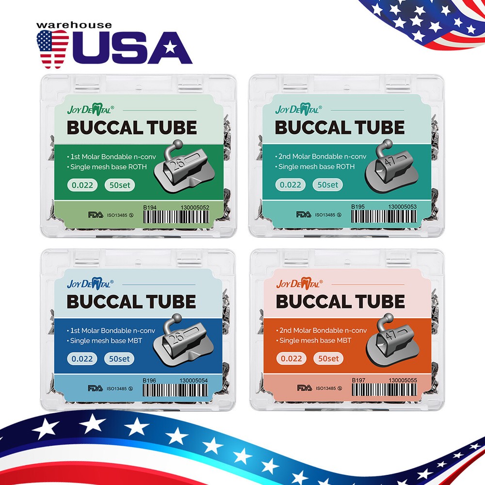 US Dental Ortho Buccal Tubes 1st 2nd Molar MBT Roth .022 Bondable Mesh Base