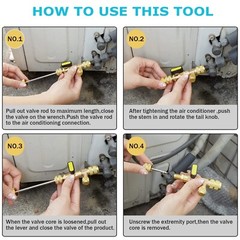 HVAC Tool AC Schrader Valve Core Remover Dual Size 1/4 and 5/16 Port Installer