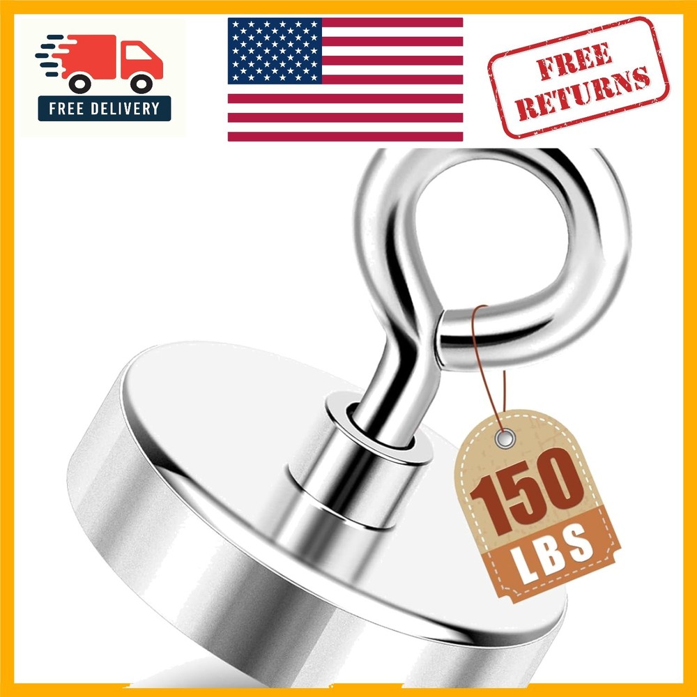 Rust Resistant Rare Earth Magnet – 150lbs Strength with Countersunk Hole Design