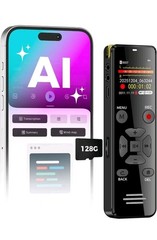 AI Digital Voice Recorder 128GB: AI Transcribe & Summarize Note Taker, Voice Act