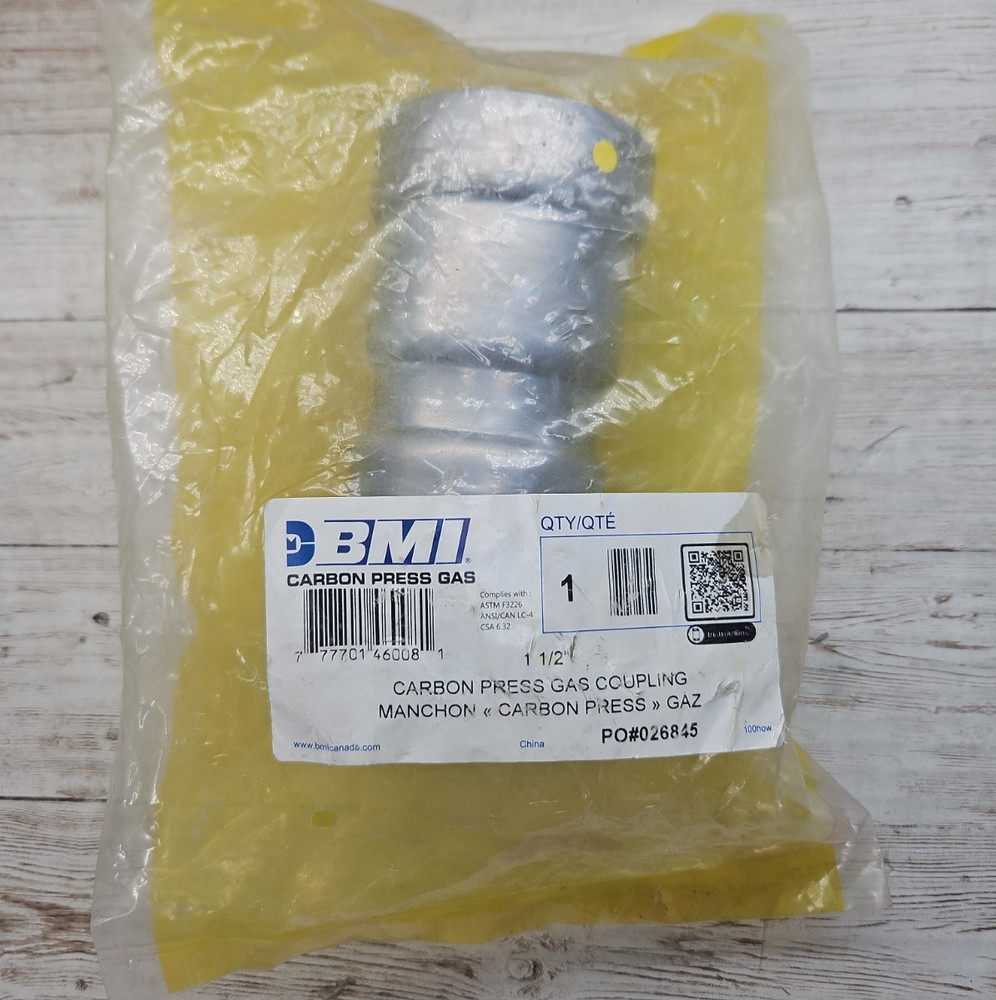 BMI Carbon Press Gas Coupling Size: 1.5″, 026845 NEW