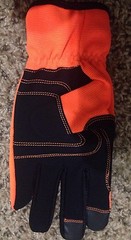 Touch Screen, High Vis Synthetic Leather Mechanics Gloves, Orange Color Size L