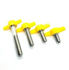 3/8″-24 Thumb Screw Bolts Fine Thread Yellow Butterfly Tee Wing Clamping Knob SS
