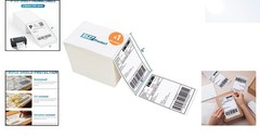 Pack of 500 Perforated 4×6 Direct Thermal Shipping Labels – Adhesive Utility