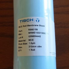Hydrophilic MCE Membrane Filter Roll Stock, 1.0 µm, PET-Supported, 310 mm × 9 m