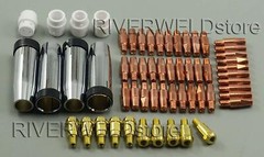 RIVERWELD 24KD MB24 MIG MAG CO2 Welding Torch Contact Tip .035″ Gas Nozzle 59pcs