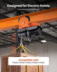 VEVOR Electric Hoist Manual Trolley 1100lbs/0.5Ton 2.68″-4.33″ I-Beam Adjustable