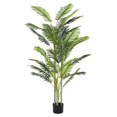 78.5″ Artificial Palm Tree with Black Plastic Pot, Set of 2