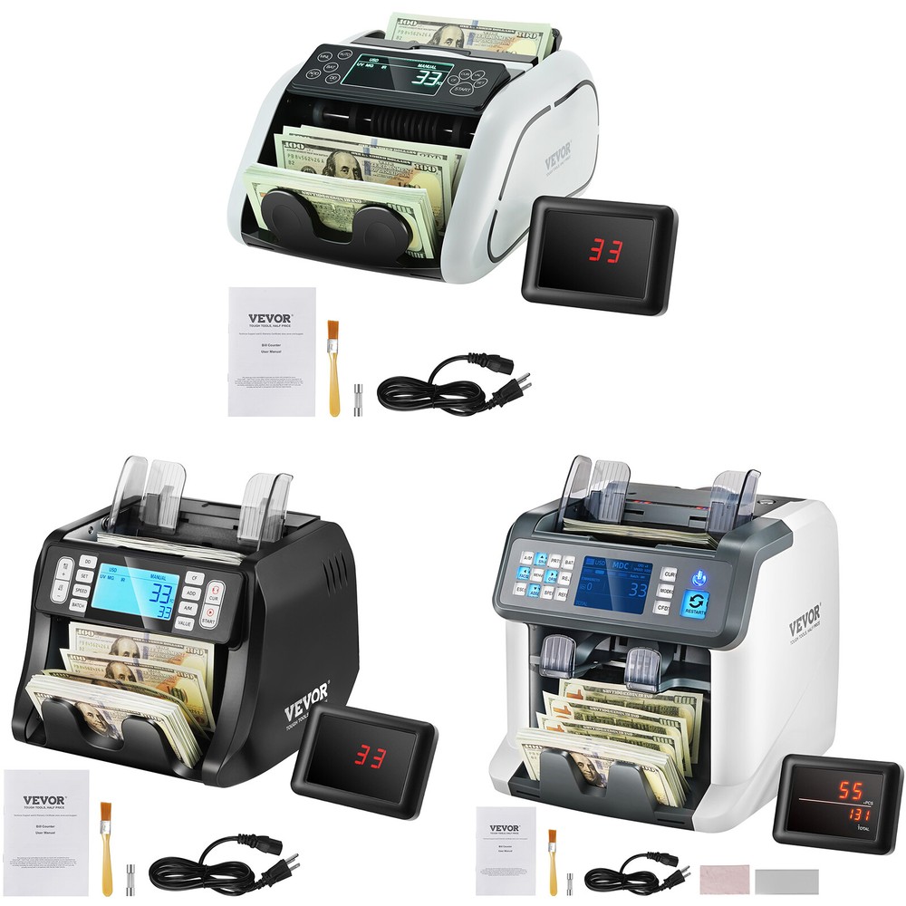 VEVOR Money Counter Machine Bill Counter with UV MG IR DD Counterfeit Detection