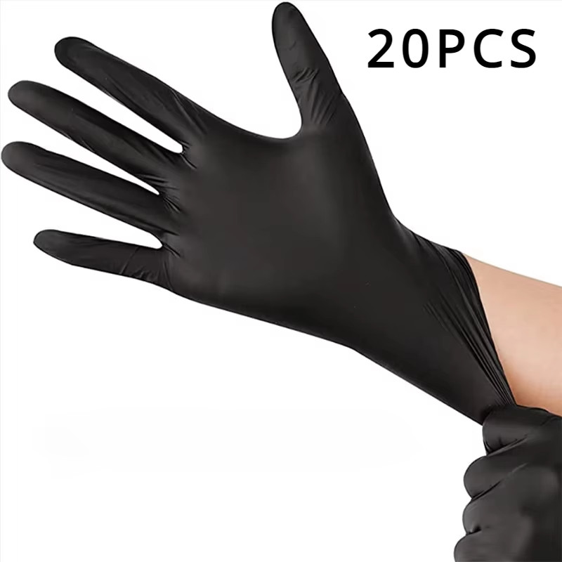 100/50/20PCS Black Nitrile Gloves Thickened Black Nitrile Gloves for Cleaning Ha