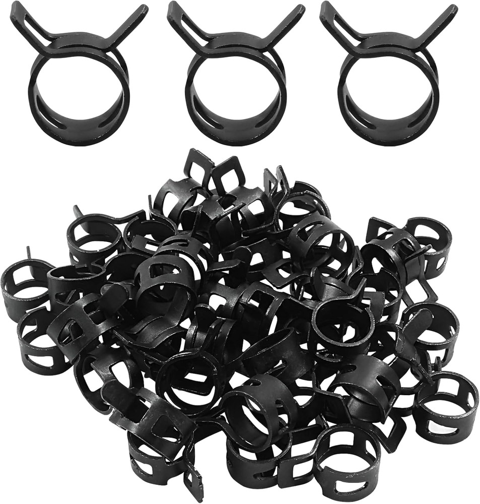40 Pcs 7/16 Inch ID Spring Band Type Clamps, 11Mm Fuel Hose Clamps Fasteners, Bl