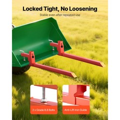 Uimoso 2000 lbs 43″ Clamp on Pallet Forks Quick Attach Tractor Forks