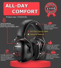 Bluetooth Hearing Protection Headphones, 30dB Noise Reduction Ear Muffs, 120H Pl