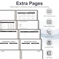 2027 Planner, Weekly and Monthly Calendar Planner Book, JAN 2027 – DEC 2027