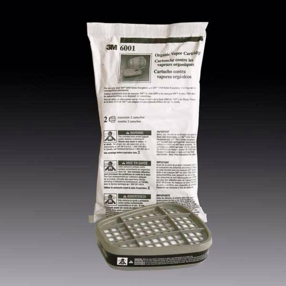 3M 6001 Organic Vapor Replacement Respirator Cartridge Filters Automotive Paint