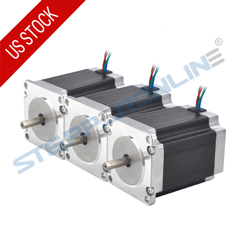 STEPPERONLINE 3PCS Nema 23 Stepper Motor 76mm 1.9Nm(269oz.in) 2.8A 6.35mm Shaft