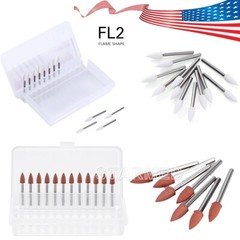 12pc/box Dental Abrasive White Stone/Silicone Porcelain Resin Polishing Burs FG