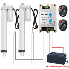 Set of 2 1500N 330lbs 12V Electric Linear Actuators + Motor Controller +Brackets
