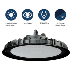 6Pcs 300W UFO LED High Bay Light 120° Work Shop Factory Warehouse Lighting 6000K