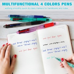 120 Pieces Basic MultiColor Pen in One 4-Color Retractable Ballpoint Pens 0.7…