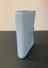Compact Franklin Covey Baby Blue Leather Botanica Binder *Rare*